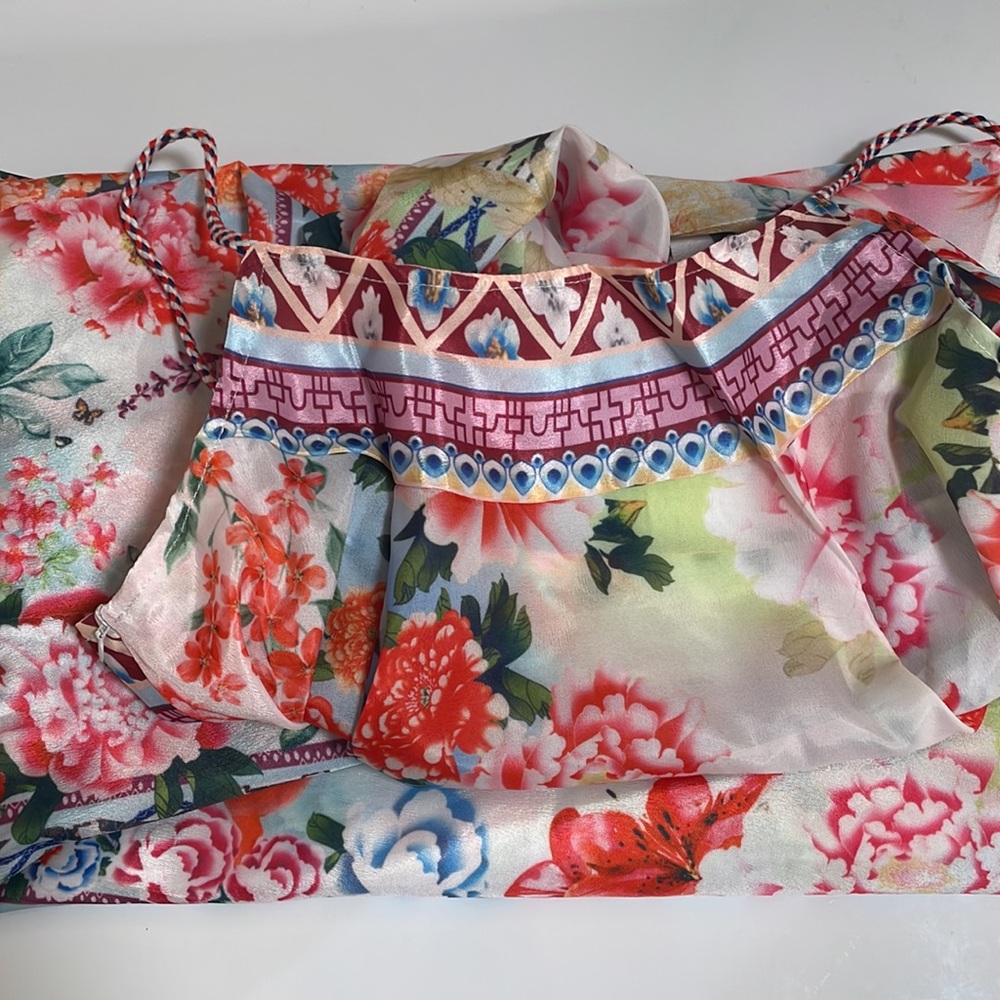 (last 1) Ibiza fleurs d'été summer a-line boho floral maxi dress, cover up dress - Picture 5 of 6